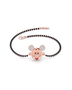 Two Tone Striking Mickey Diamond Bracelet