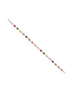 Sterling Rainbow Rose Gold Diamond Bracelet