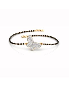 Traditional Butterfly Mangalsutra Diamond Bracelet