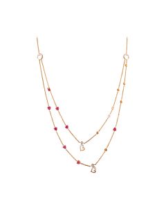 Millenium Twin Heart Layered Diamond Necklace