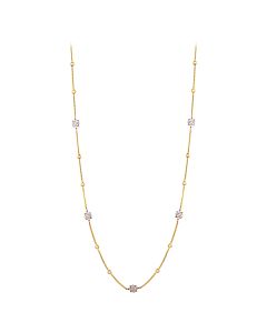 Graceful Floral Diamond Silver Chain