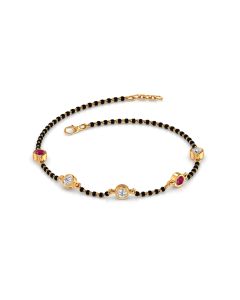 Synthetic Ruby Mangalsutra Diamond Bracelet