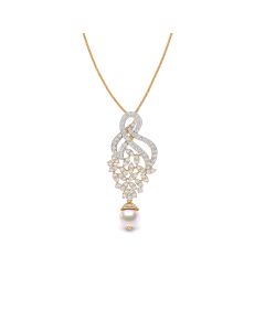 Gracious Pearl Drop Diamond Pendant