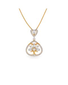 Floral Frame Diamond Pendant