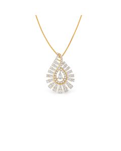 Glimmering Pear Cut Diamond Pendant