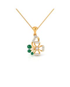 Twinkling Emeralds Diamond Pendant