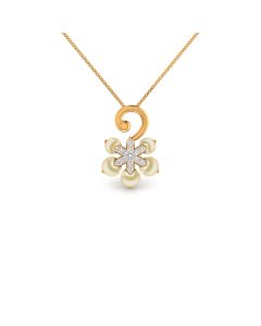 Pearl Flower Diamond Pendant