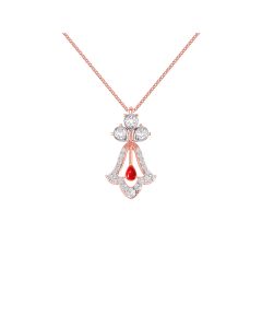 Ruby Drop Diamond Pendant