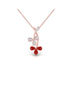 Simple Ruby Diamond Pendant