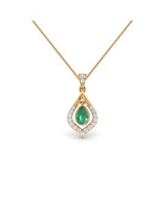 Emerald Drop Trendy Diamond Pendant