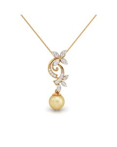 Trendy Pearl Drop Diamond Pendant