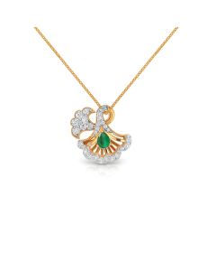 Emerald Charm Diamond Pendant