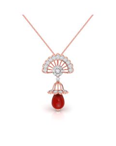 Grand Ruby Drop Diamond Pendant