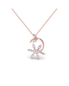 Floral Arc Diamond Pendant