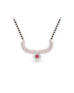 Ruby Flower Diamond Mangalsutra