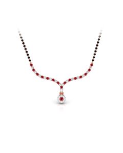 Elegant Ruby Chain Diamond Mangalsutra