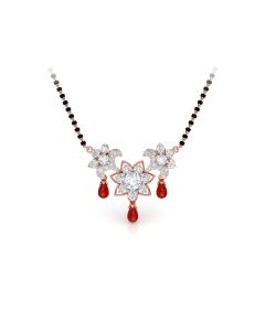 Ruby Droplets Diamond Mangalsutra