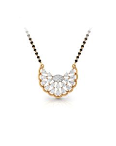 Charming Half Moon Diamond Mangalsutra