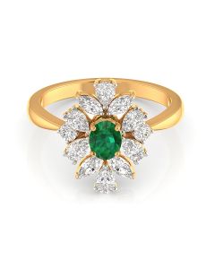 Emerald Charm Sparkling Diamond Ring