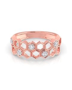 Elegant Honeycomb Diamond Ring