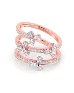 Floral Sparkle Spiral Diamond Ring