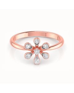 Sparkling Flower Diamond Ring