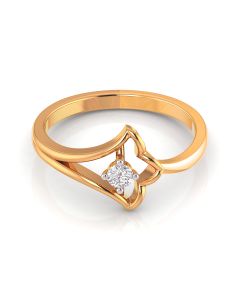 Glossy Bud Two Tone Diamond Ring