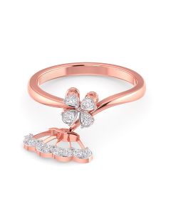 Glittering Floral Bunch Diamond Ring