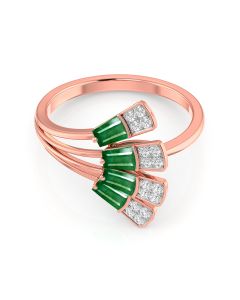 Emerald Bunch Diamond Ring