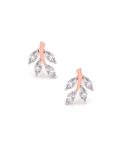Scintillating Diamond Leaves Diamond Studs