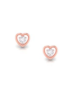 Blooming Heart Solitaire Studs