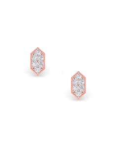 Glistening Hexagon Stud Earrings