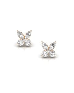 Floral Charm Dazzling Diamond Stud Earrings