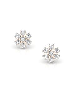 Stunning Floral Gold Diamond Studs