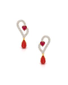 Ruby Drop Diamond Earrings