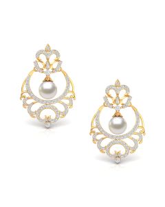 Grand Pearl Drop Diamond Earrings