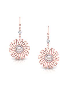 Glittering Drop Diamond Earrings