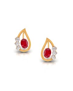 Crimson Glow Ruby Diamond Studs