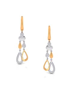 Two-Tone Drop Diamond Earrings