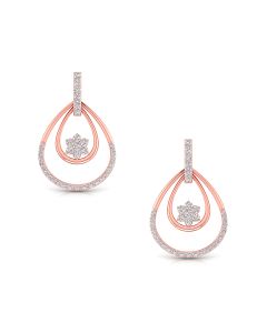 Two-Tone Contemporary Drop Diamond Earrings