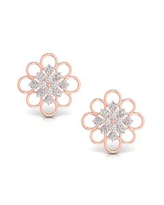 Glimmering Floral Art Diamond Earrings