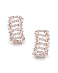 Twinkling Diamond Track Diamond Earrings