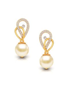 Royal Pearl Drop Diamond Earrings