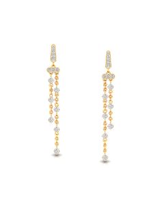 Dual Chain Drop Diamond Earrings