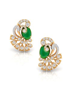 Gorgeous Emerald Art Diamond Studs