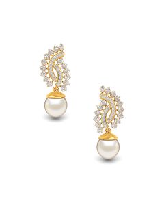 Scintillating Pearl Drop Diamond Earrings