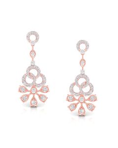 Floral Drop Diamond Earrings