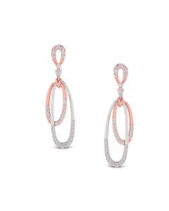 Oval Drops Diamond Earrings