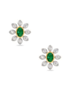 Emerald Magic Diamond Studs