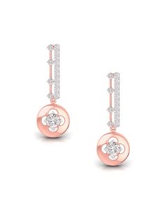 Stunning Floral Drop Diamond Earrings